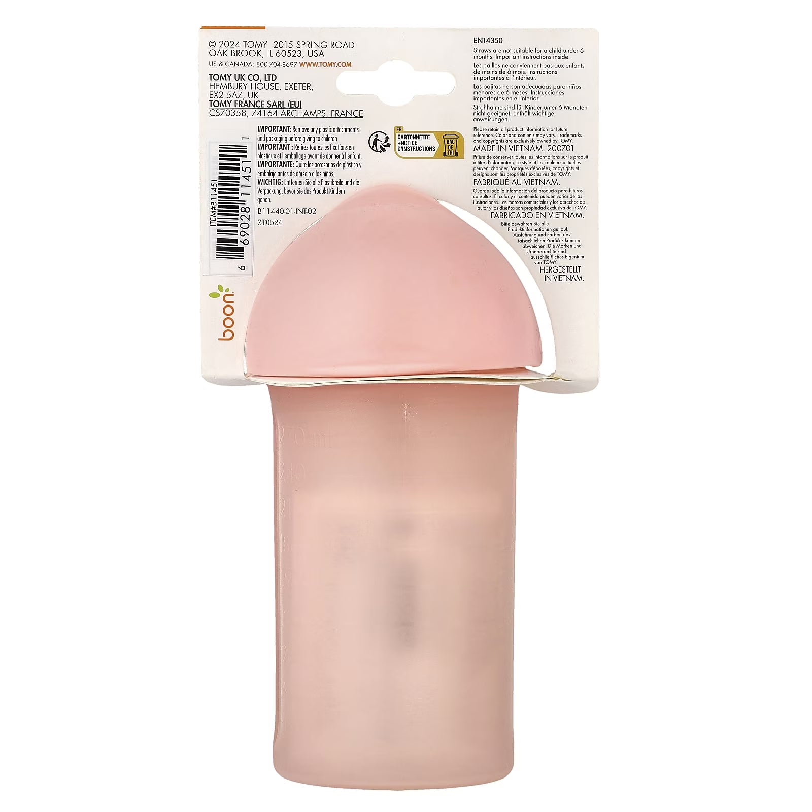 Swig Toddler Silicone Straw Cup, 9 Ounces Pink