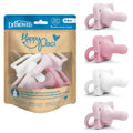 Dr. Brown'S Happypaci 100% Silicone Baby Pacifier, Contoured One-Piece Design, Light Pink/Pink/White, 0-6M, Bpa-Free, 4-Pack