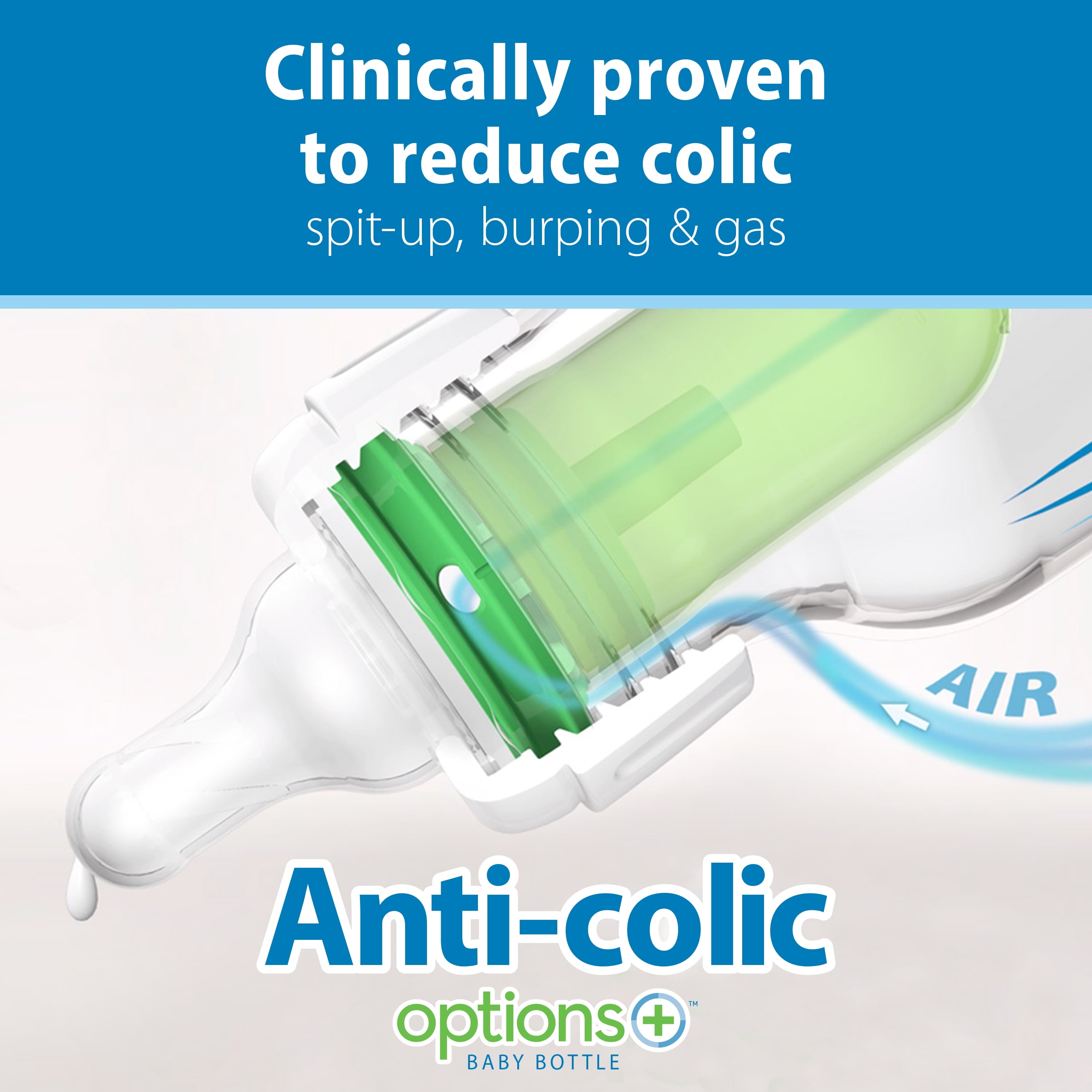 Natural Flow Anti-Colic Options+ Narrow Breast to Bottle Feeding Set, Clear, 4Oz, 4 Pack