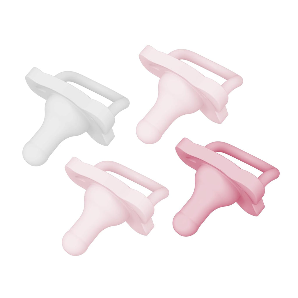 Dr. Brown'S Happypaci 100% Silicone Baby Pacifier, Contoured One-Piece Design, Light Pink/Pink/White, 0-6M, Bpa-Free, 4-Pack