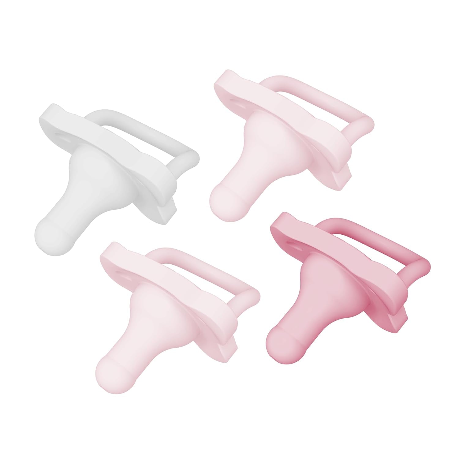 Dr. Brown'S Happypaci 100% Silicone Baby Pacifier, Contoured One-Piece Design, Light Pink/Pink/White, 0-6M, Bpa-Free, 4-Pack