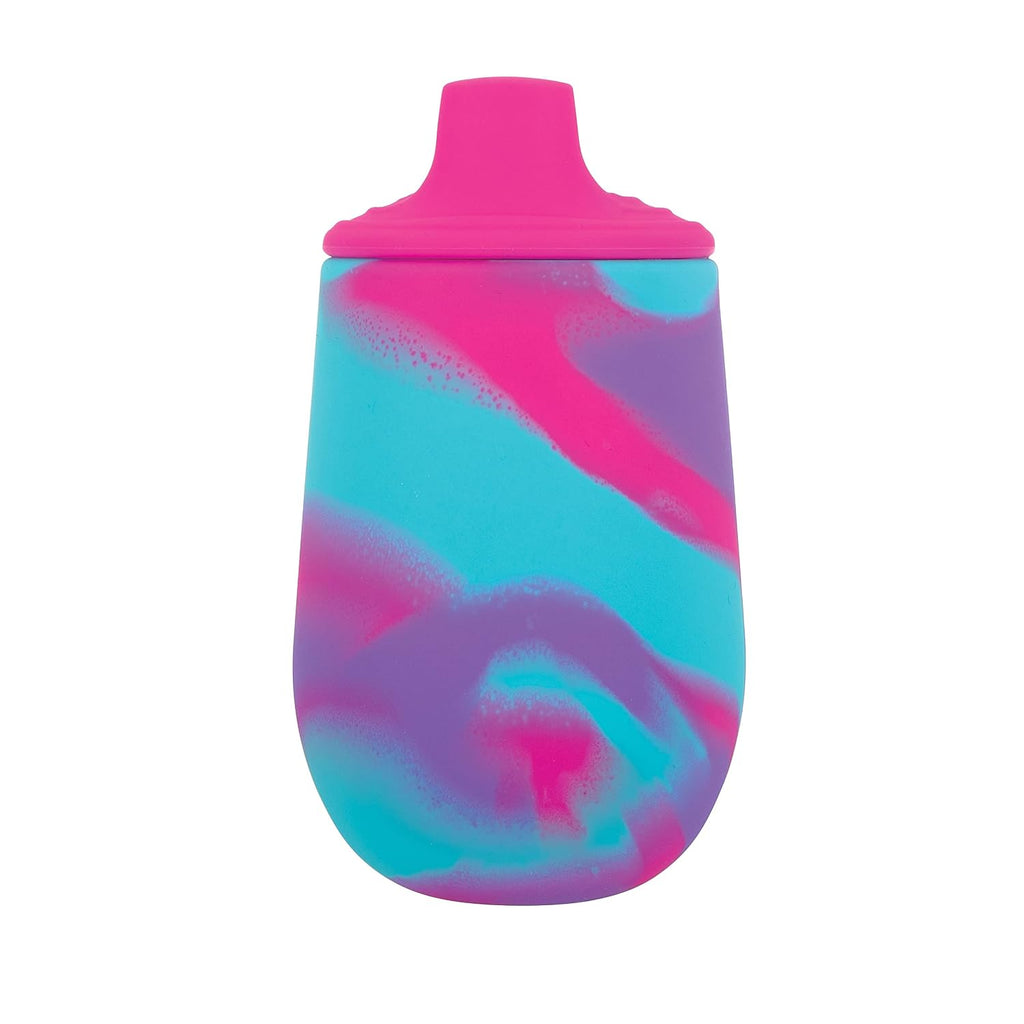 Silicone Tie-Dye First Training Cup with Free Flow Soft Spout - 6Oz, 6+ Months, Pink/Purple