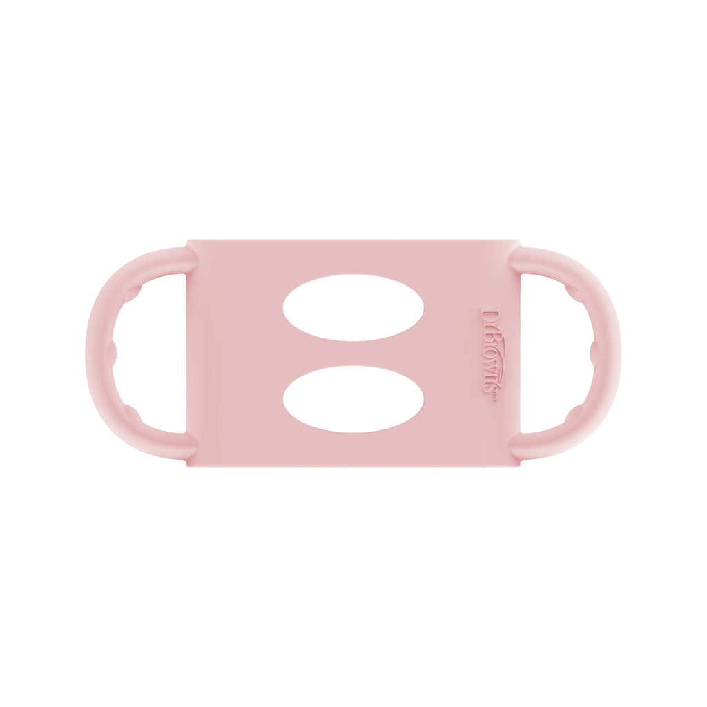 Milestones Wide-Neck Baby Bottle Handles, 100% Silicone, Light Pink, 4 Months+, 1-Pack