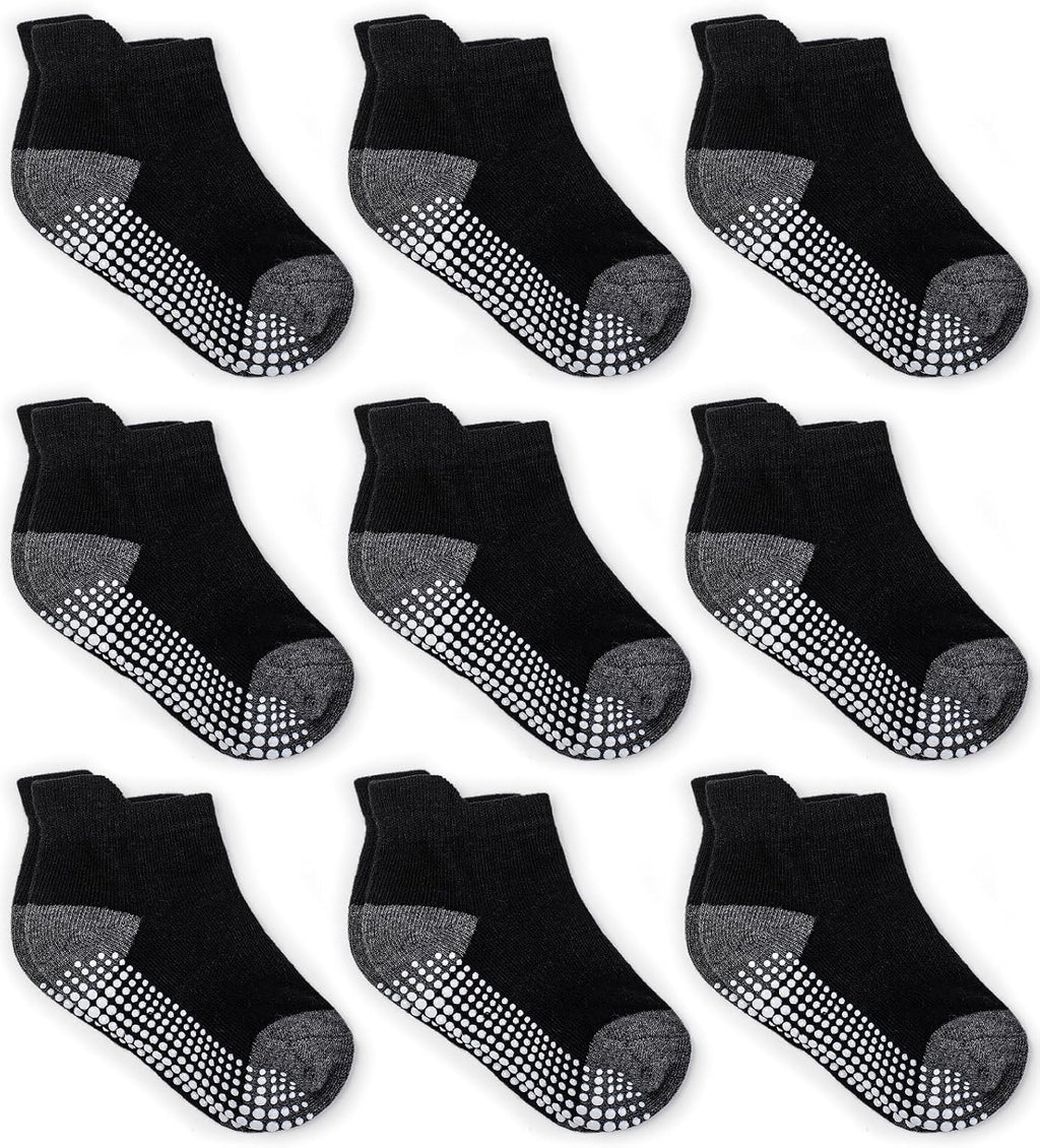 Baby Non Slip Grip Ankle Socks with Non Skid Soles for Infants Toddlers Kids Boys Girls