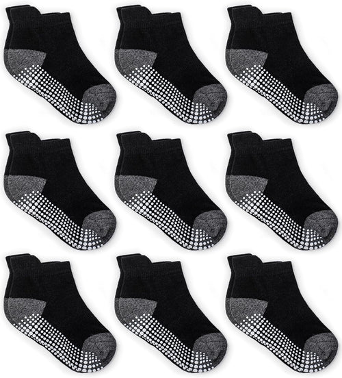 Baby Non Slip Grip Ankle Socks with Non Skid Soles for Infants Toddlers Kids Boys Girls