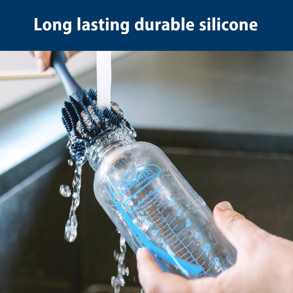 Silicone Cleaning Brush Set with Bottle, Spout, and Straw Brushes, BPA Free, 3 Pack