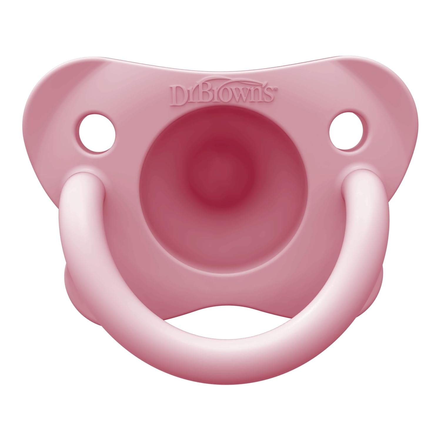 Dr. Brown'S Happypaci 100% Silicone Baby Pacifier, Contoured One-Piece Design, Light Pink/Pink/White, 0-6M, Bpa-Free, 4-Pack