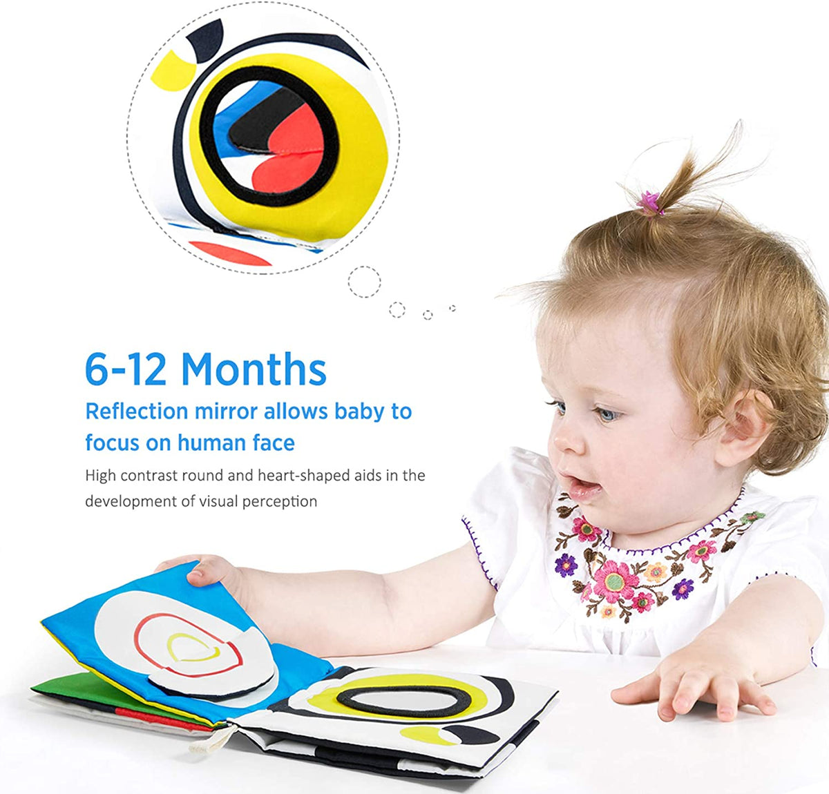 High Contrast Black and White Baby Book - Touch and Feel Crinkle Sensory Toy - Visual Stimulation Interactive Montessori Toys for 0-12 Months Infant Newborn - Baby Gift for Boys Girls | Black and White Visual Stimulation Toys, Montessori Soft Toys for 0-12 Months Infant Newborn, Baby Boys Girls Shower Gift