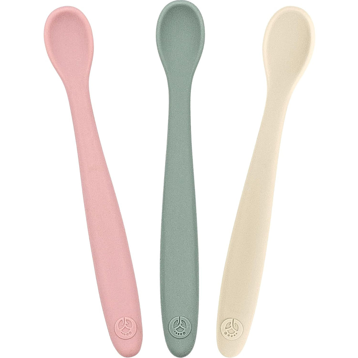 Silicone Baby Spoons - First Stage Infant Feeding Utensils with Soft-Tip, Bendable Kitchenware for Parent & Self-Feeding, Ultra-Durable, Dishwasher Safe, Travel Case, Set of 3
