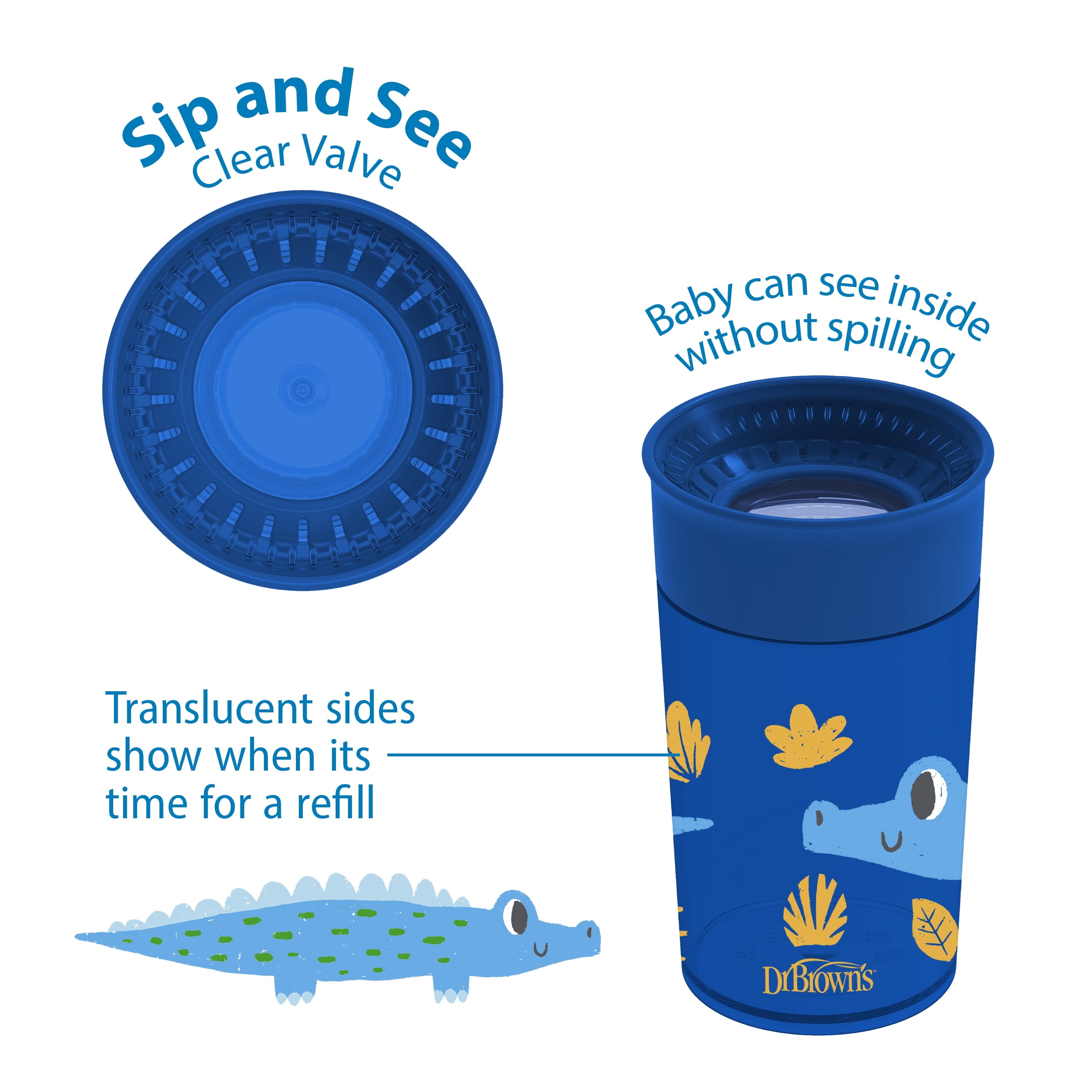 Milestones Cheers 360 Cup Spoutless Transition, Travel Friendly & Leak-Free, Green / Blue, 10 Oz/300 Ml, 2 Pack