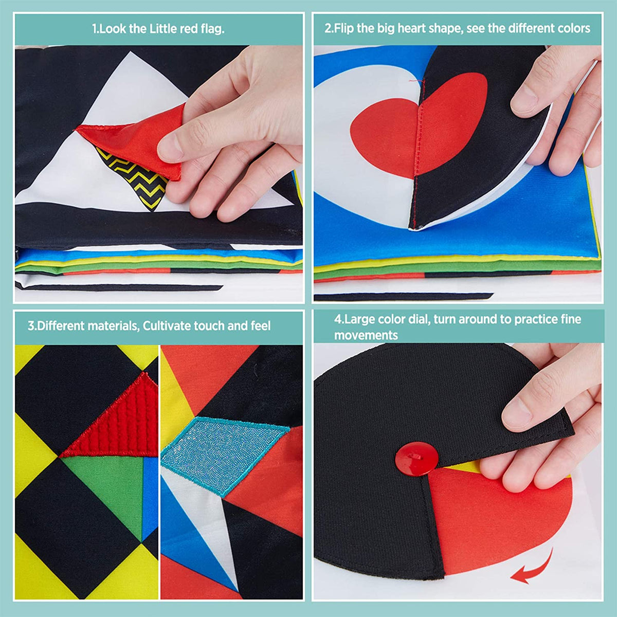 High Contrast Black and White Baby Book - Touch and Feel Crinkle Sensory Toy - Visual Stimulation Interactive Montessori Toys for 0-12 Months Infant Newborn - Baby Gift for Boys Girls | Black and White Visual Stimulation Toys, Montessori Soft Toys for 0-12 Months Infant Newborn, Baby Boys Girls Shower Gift