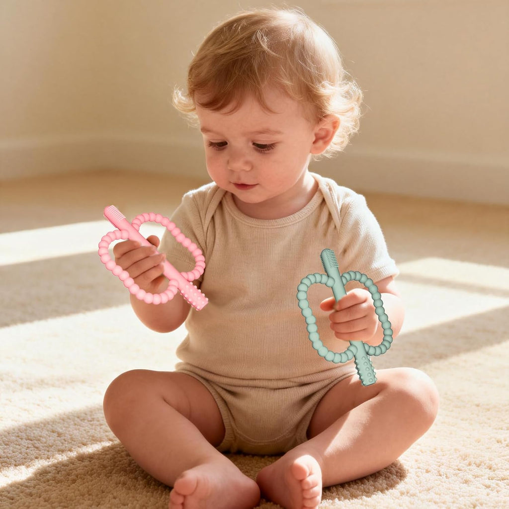 Baby Silicone Teething Toys, Teether Sticks for Babies,3-36 Months | Silicone Teether Tubes for Baby Girl,Bpa Free, Anti-Choking Design, Infants Toddler Sensory Chew Toys, for 0-6-12 Months