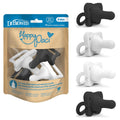 Dr. Brown'S Happypaci 100% Silicone Baby Pacifier, Contoured One-Piece Design, Gray, Black, White, 0-6M, Bpa-Free, 4-Pack