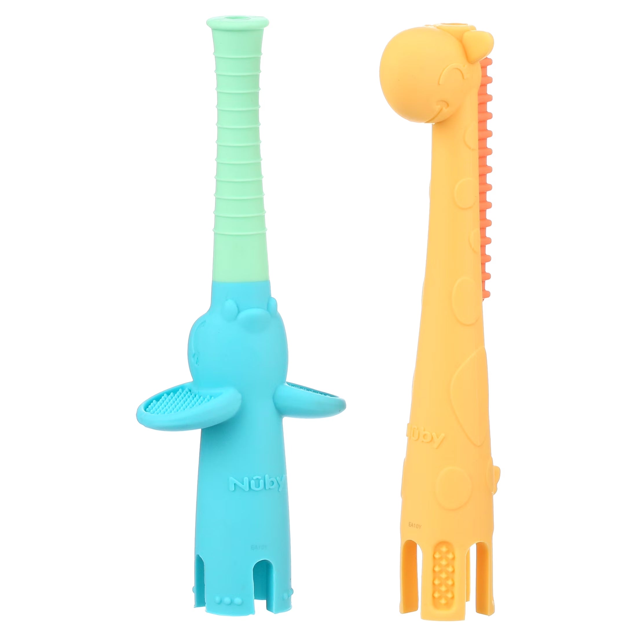 Sensory Silicone Baby Tube Teethers, Elephant and Giraffe, 2 Pack