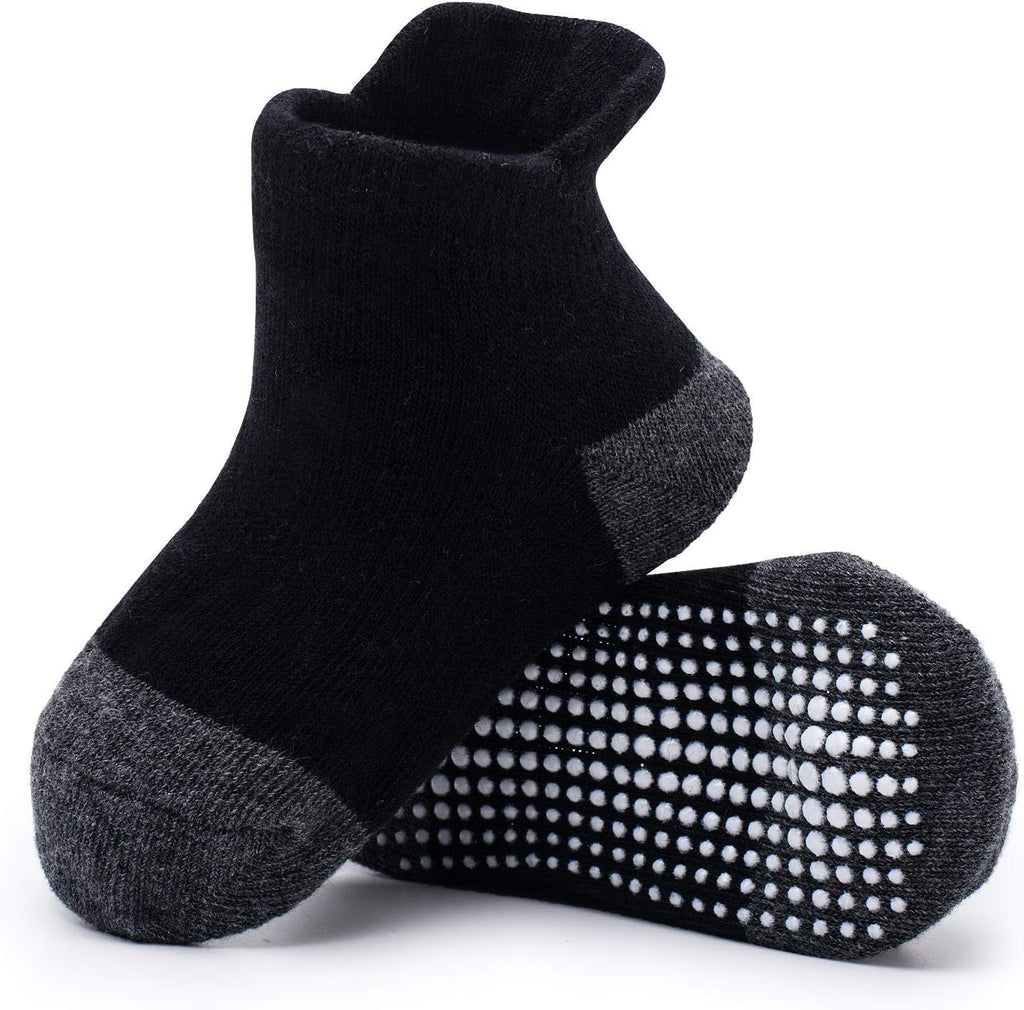 Baby Non Slip Grip Ankle Socks with Non Skid Soles for Infants Toddlers Kids Boys Girls