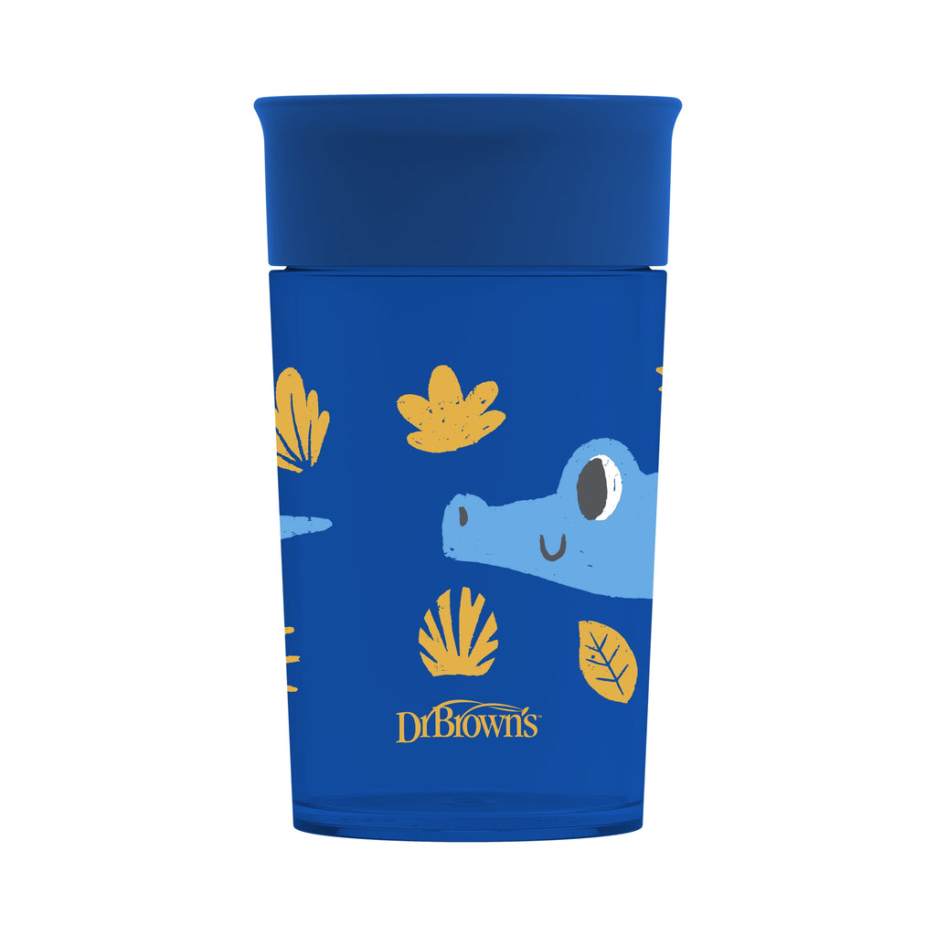 Milestones Cheers 360 Cup Spoutless Transition, Travel Friendly & Leak-Free, Green / Blue, 10 Oz/300 Ml, 2 Pack