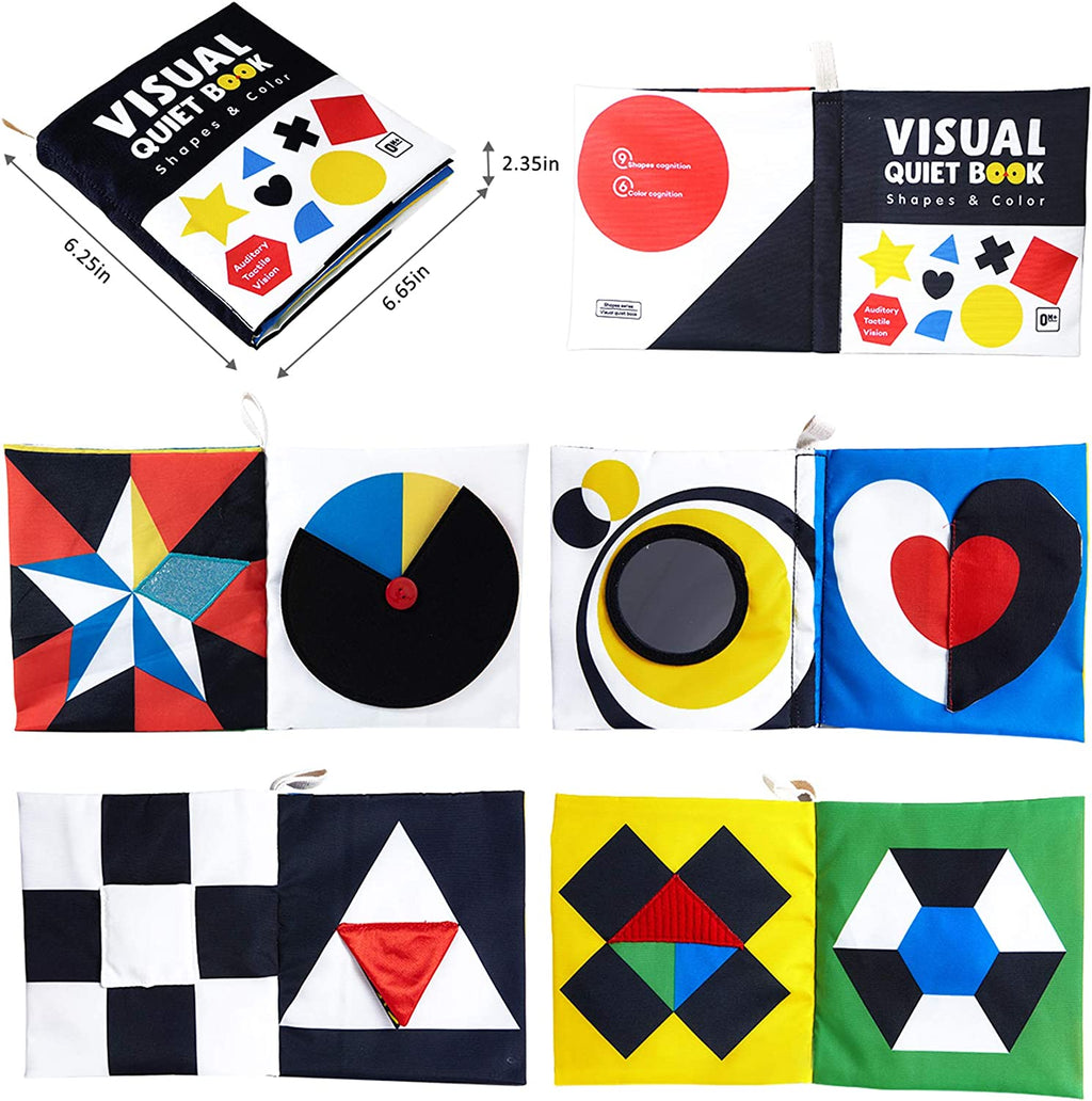 High Contrast Black and White Baby Book - Touch and Feel Crinkle Sensory Toy - Visual Stimulation Interactive Montessori Toys for 0-12 Months Infant Newborn - Baby Gift for Boys Girls | Black and White Visual Stimulation Toys, Montessori Soft Toys for 0-12 Months Infant Newborn, Baby Boys Girls Shower Gift