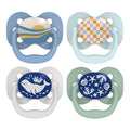 Advantage Baby Pacifier, Fully Symmetrical, Silicone Bulb, 0-6M, BPA Free, Sunrise/Glow, 4 Pack