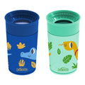Milestones Cheers 360 Cup Spoutless Transition, Travel Friendly & Leak-Free, Green / Blue, 10 Oz/300 Ml, 2 Pack