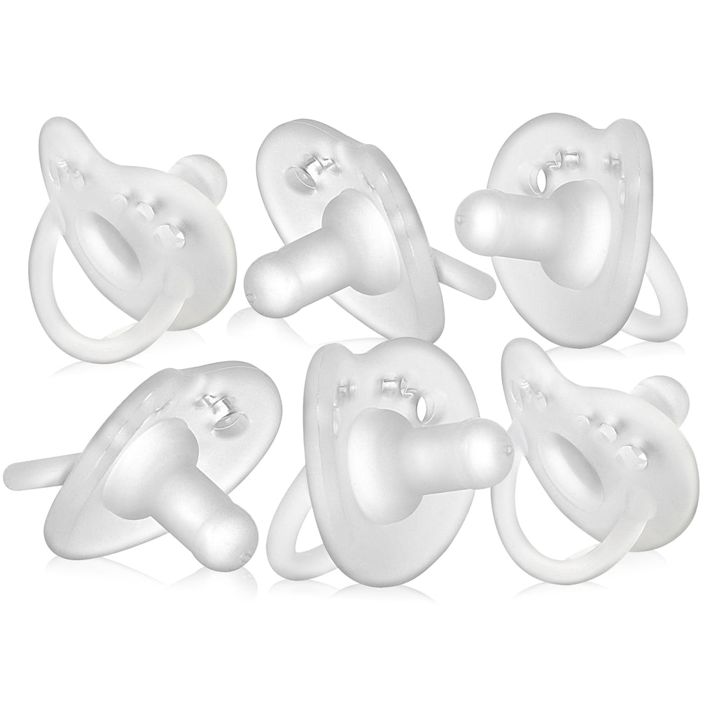 Evenflo Balance + Stage 1 Cylindrical Silicone Baby Pacifiers for Ages 0 Months+, Pack of 6