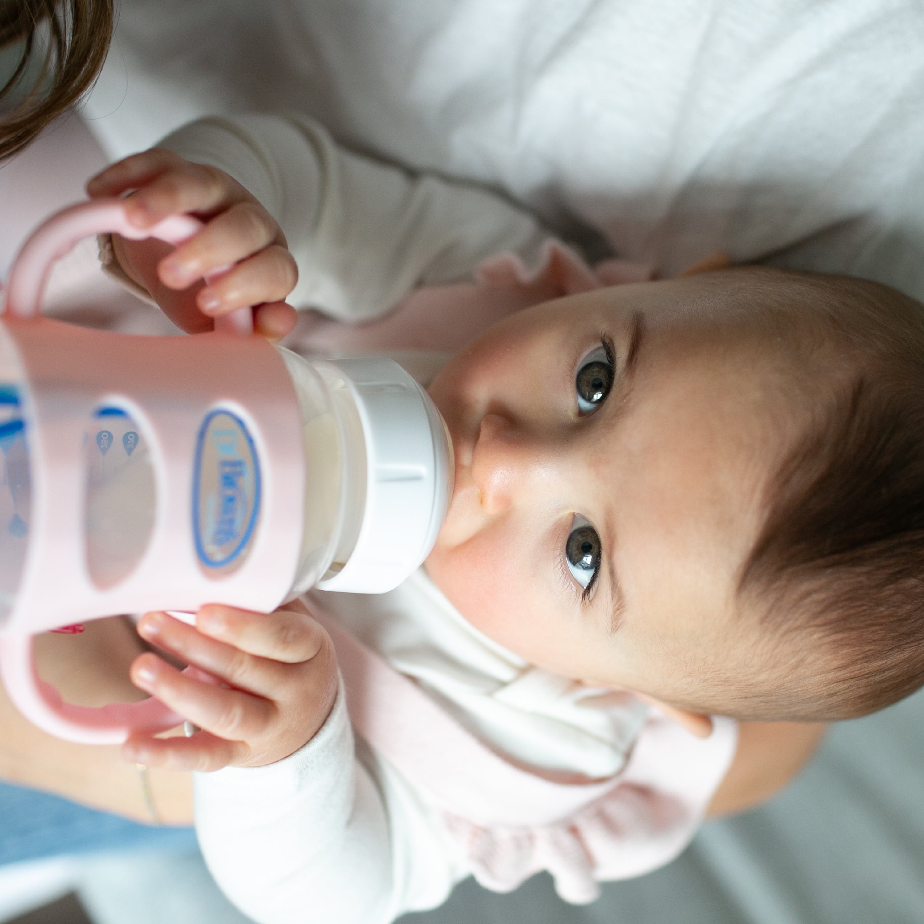 Milestones Wide-Neck Baby Bottle Handles, 100% Silicone, Light Pink, 4 Months+, 1-Pack