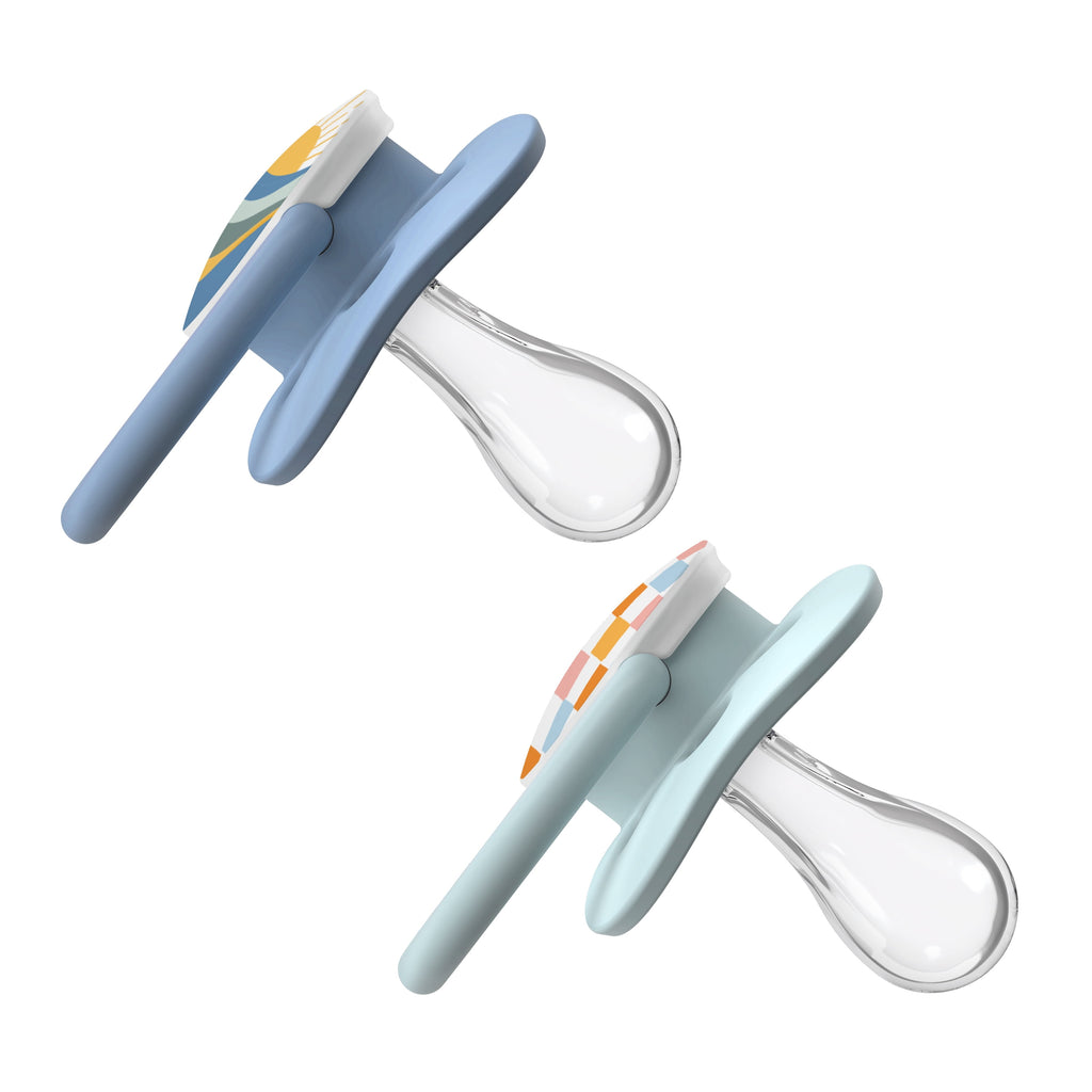 Advantage Baby Pacifier, Fully Symmetrical, Silicone Bulb, 0-6M, BPA Free, Sunrise/Glow, 4 Pack