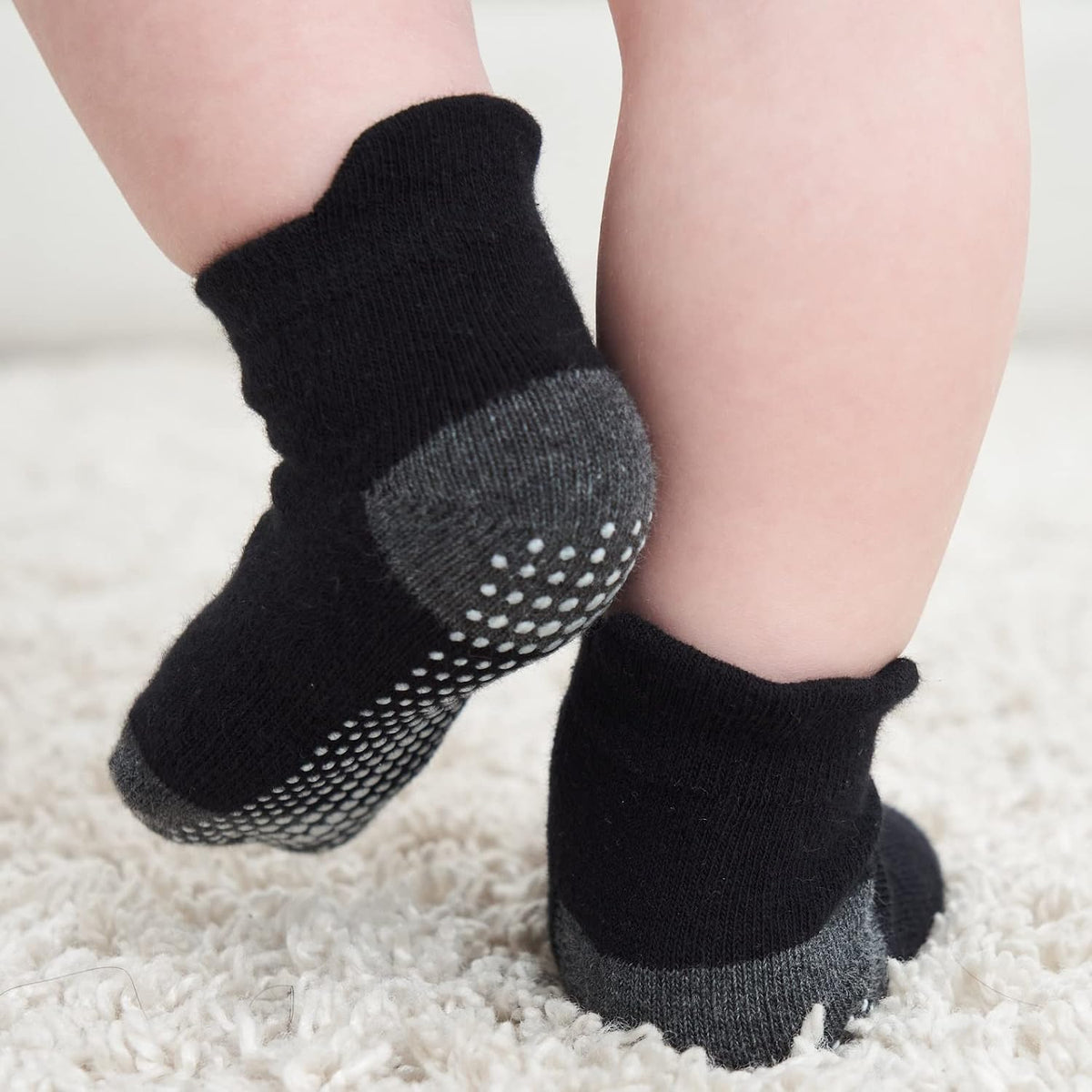 Baby Non Slip Grip Ankle Socks with Non Skid Soles for Infants Toddlers Kids Boys Girls
