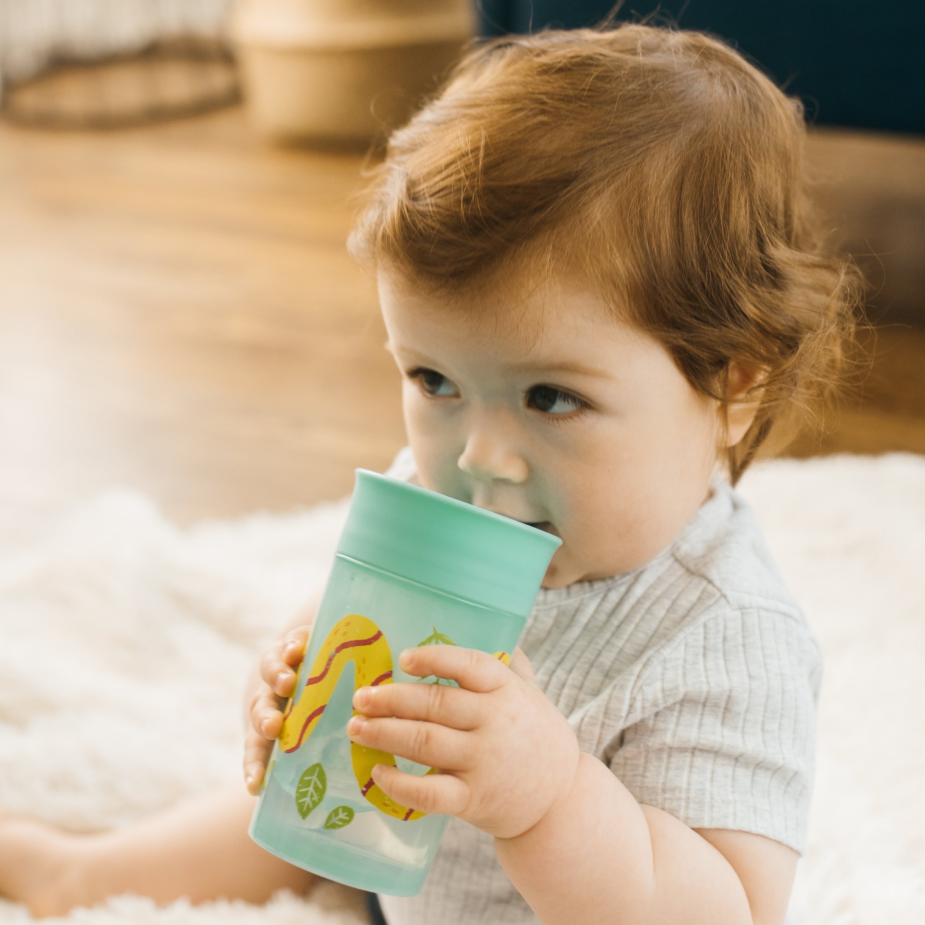 Milestones Cheers360 Training Sippy Cup - Green Animals - 10Oz
