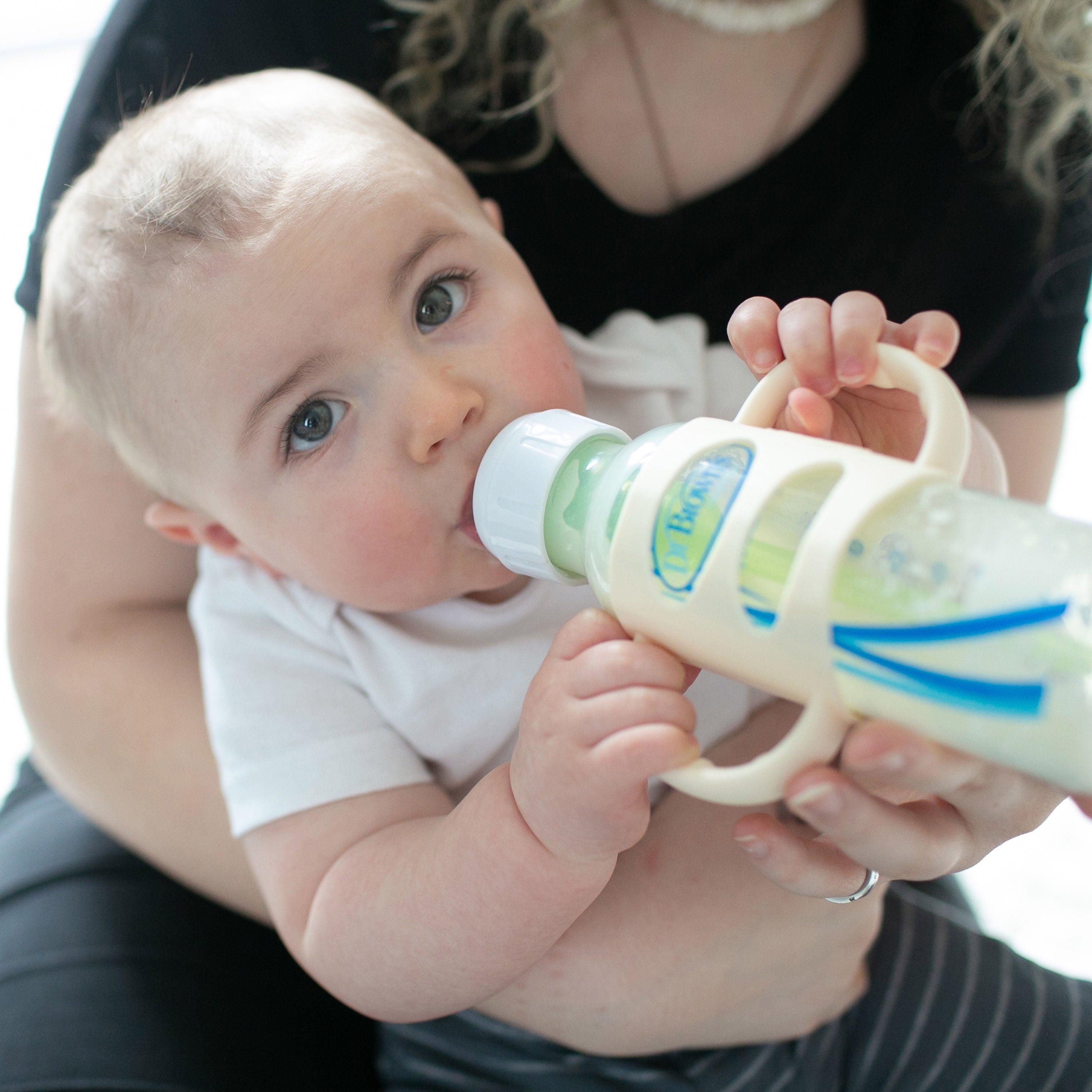 Milestones 100% Silicone Baby Bottle Handles, Narrow, Ecru, 1 Pack