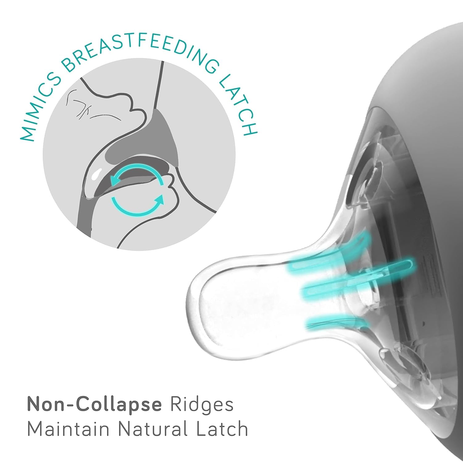 Nanobebe Nipples Baby Bottle Nipples, Silicone Nipple, Triple Vented, Ready to Use, 4 Pack, Fast Flow