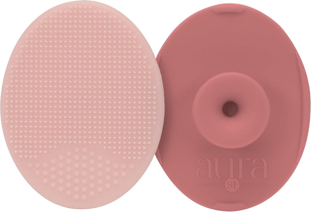 Cradle Cap Brush for Baby, 2 Pack, 2" X 2.5", Pink | Exfoliating and Massaging, Cleansing Brush for Baby, Silicone Bristles, Rinses Clean, Suction Cup Handle
