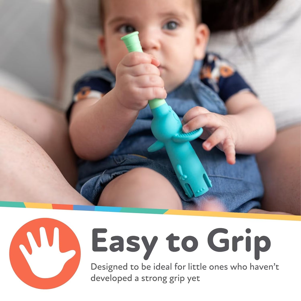 Sensory Silicone Baby Tube Teethers, Elephant and Giraffe, 2 Pack