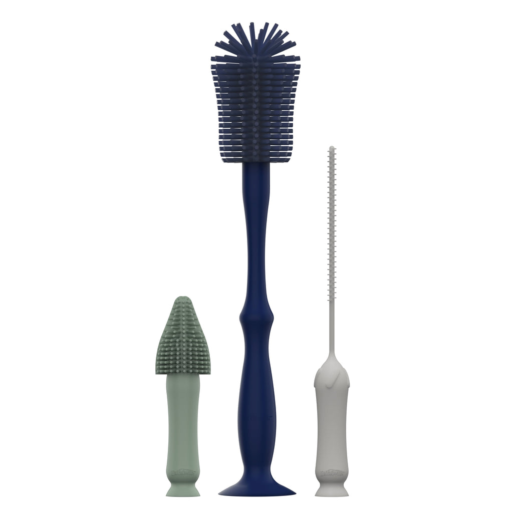 Silicone Cleaning Brush Set with Bottle, Spout, and Straw Brushes, BPA Free, 3 Pack