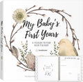First 5 Years Baby Book Keepsake, Baby Memory Book Girl, Boy (Wonderland) | 90 Pages Hardcover First Year Milestone Journal, Simple Newborn Scrapbook for New Parents, Photo Album, Shower Gift