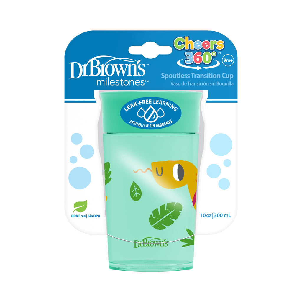 Milestones Cheers360 Training Sippy Cup - Green Animals - 10Oz