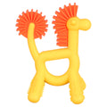 Geo Zoos Silicone Teether for Babies, Yellow/Orange Giraffe Infant Teething Toy