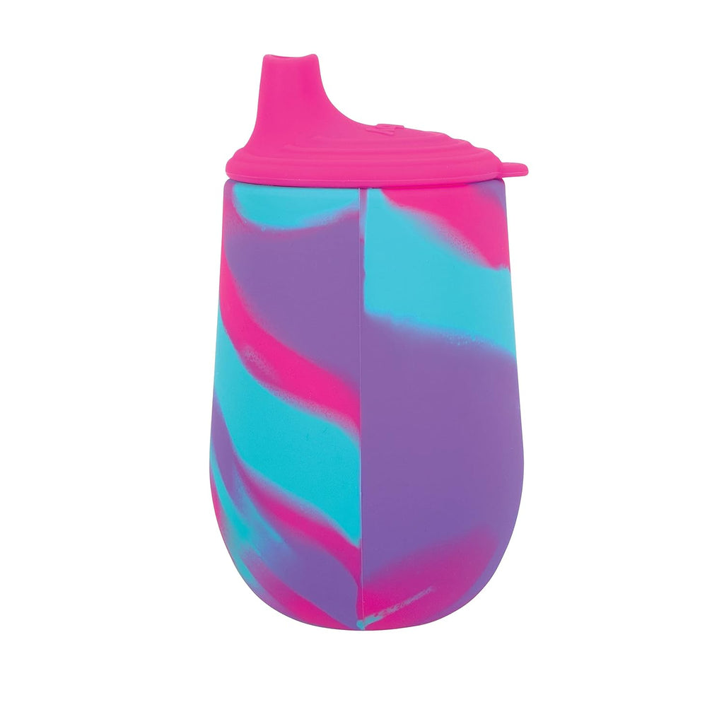 Silicone Tie-Dye First Training Cup with Free Flow Soft Spout - 6Oz, 6+ Months, Pink/Purple